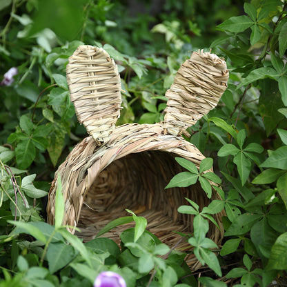 Kaninchen / Meerschweinchen Stroh-Haus mit Ohren Unterschlupf / Versteck