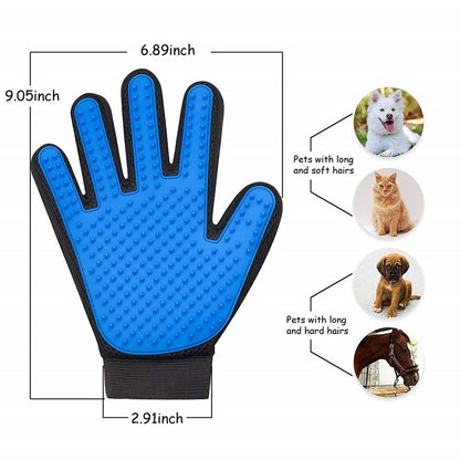 2 in 1 Handschuh für Fellpflege Hunde, Katzen, Kaninchen, Pferde Fellwäsche & Haare entfernen