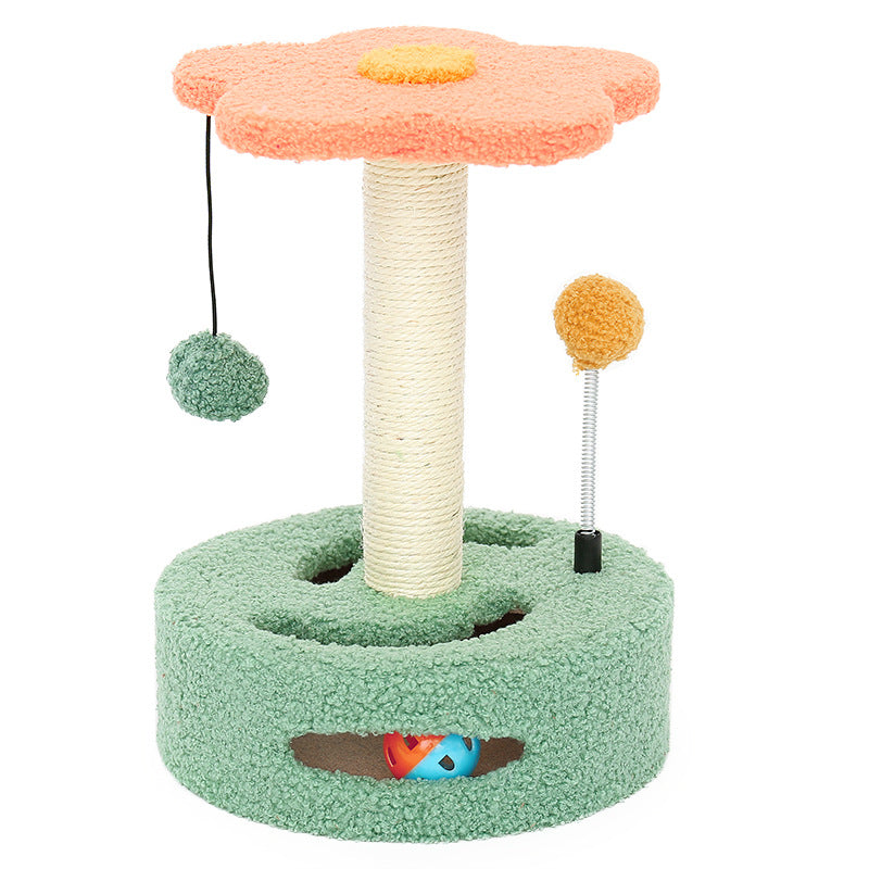 Spielzeug Kratzbaum für Katzen | Blume mit Ballspiel