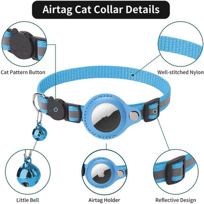 Reflektierendes Klingel GPS Ortungs-Halsband für Katzen für Apple Airtag