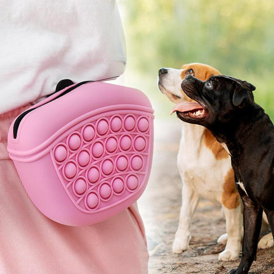 Tragbare Pop it Push Bag Hundefutter Lebensmittel-Silikon-Tasche